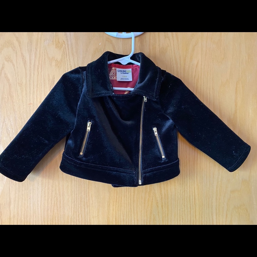 Velour black girls Moto jacket